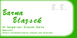 barna blazsek business card